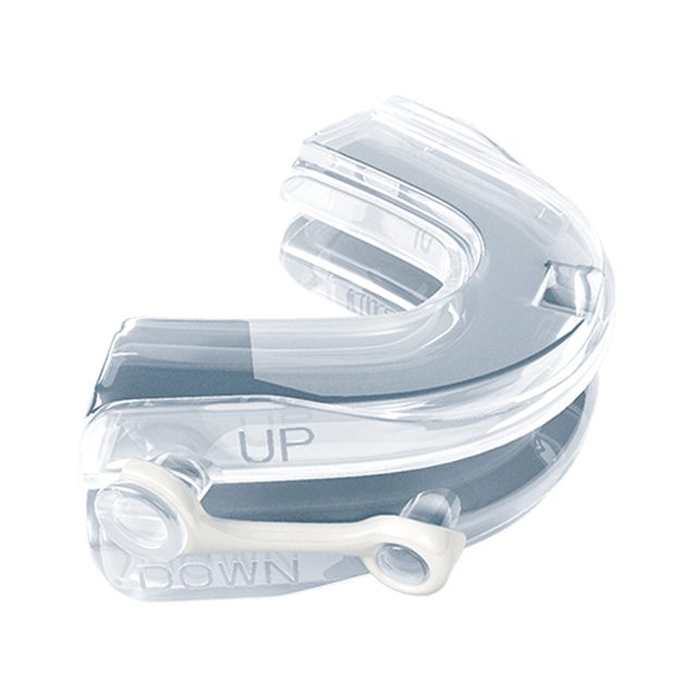 Two-piece mandibular advancement appliance for snoring and sleep apnea