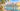 Watercolor illustration of the Miami skyline across Biscayne Bay, with palm trees, a causeway and a motor yacht